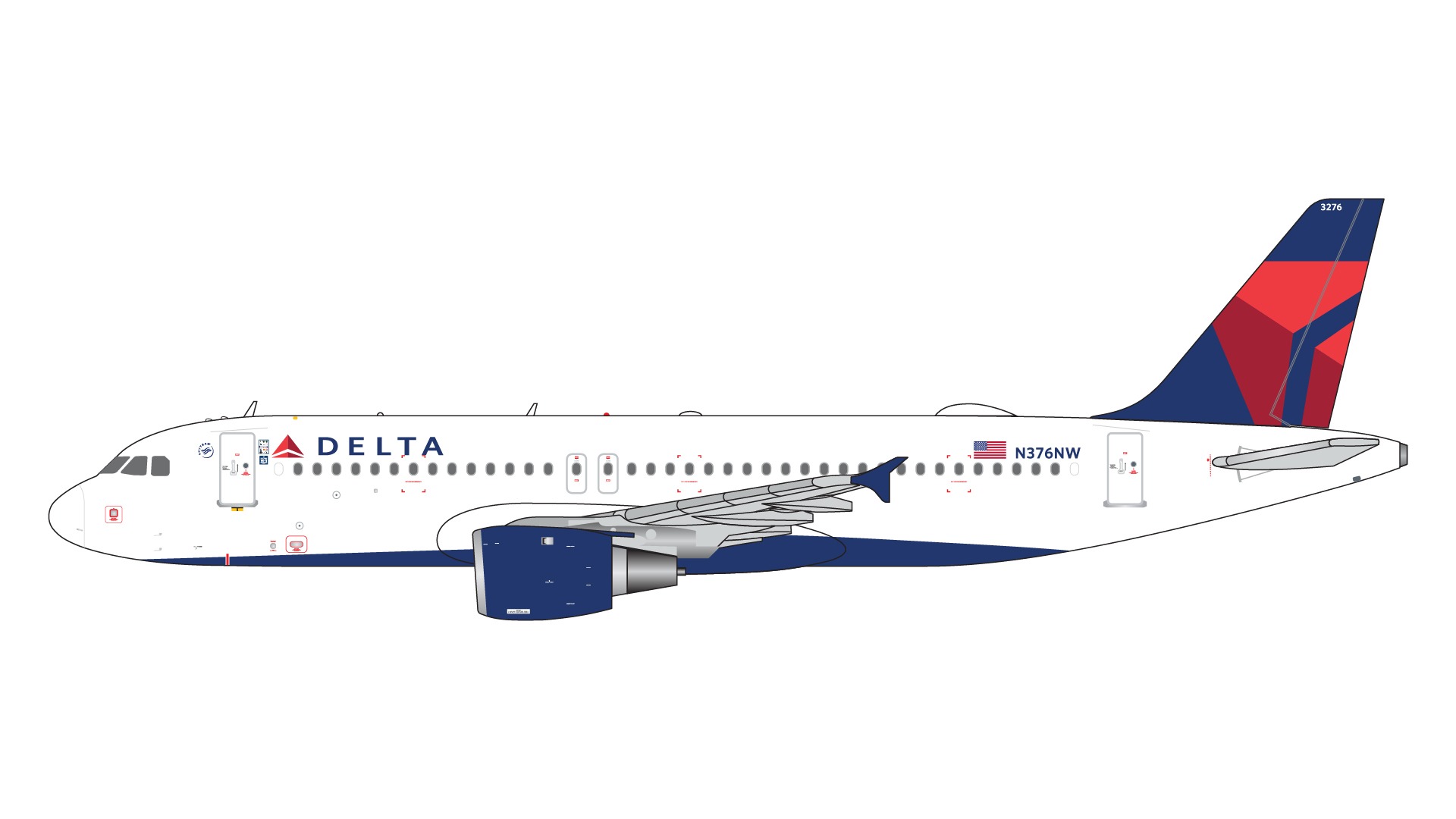 GJDAL2094 GEMINI JETS Delta Air Lines / デルタ航空 A320-200 N376NW 1:400 メーカー完売
