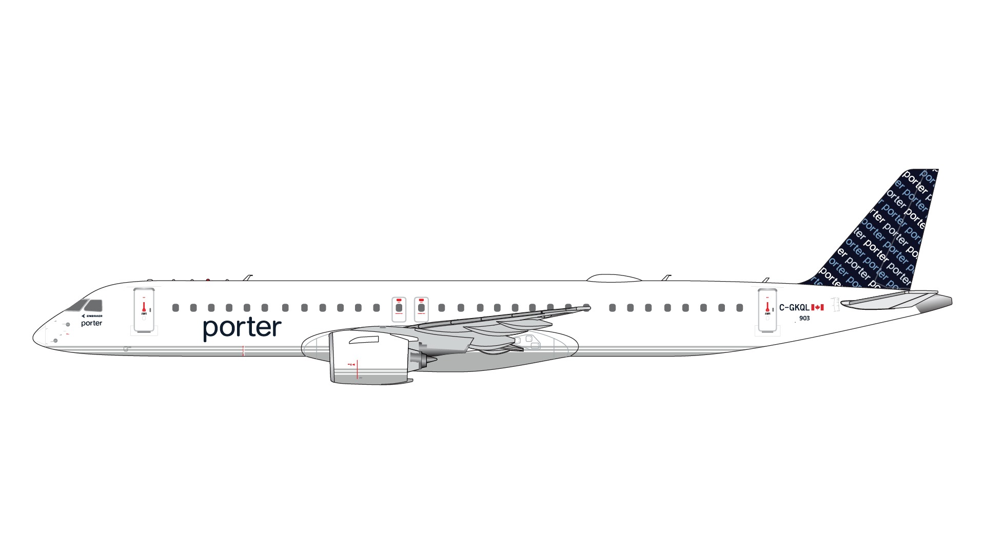 GJPOE2198 GEMINI JETS PORTER / ポーター航空 Embraer E195-E2 C-GKQL 1:400 完売しました。