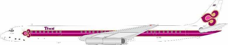863TG1023 IN Flight200 Thai Airways / タイ国際航空 DC-8-63 HS-TGZ スタンド付き 1:200 メーカー完売