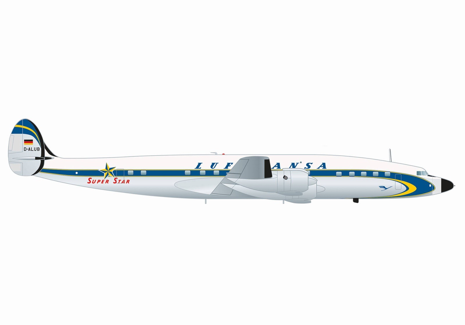 573030 Herpa Lufthansa / ルフトハンザドイツ航空 L-1649A D-ALUB delivery color scheme 1:200 完売しました。