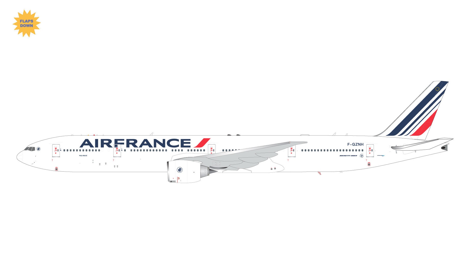 G2AFR1282F GEMINI 200 Air France / エールフランス B777-300ER flaps down F-GZNH 1:200 完売しました。