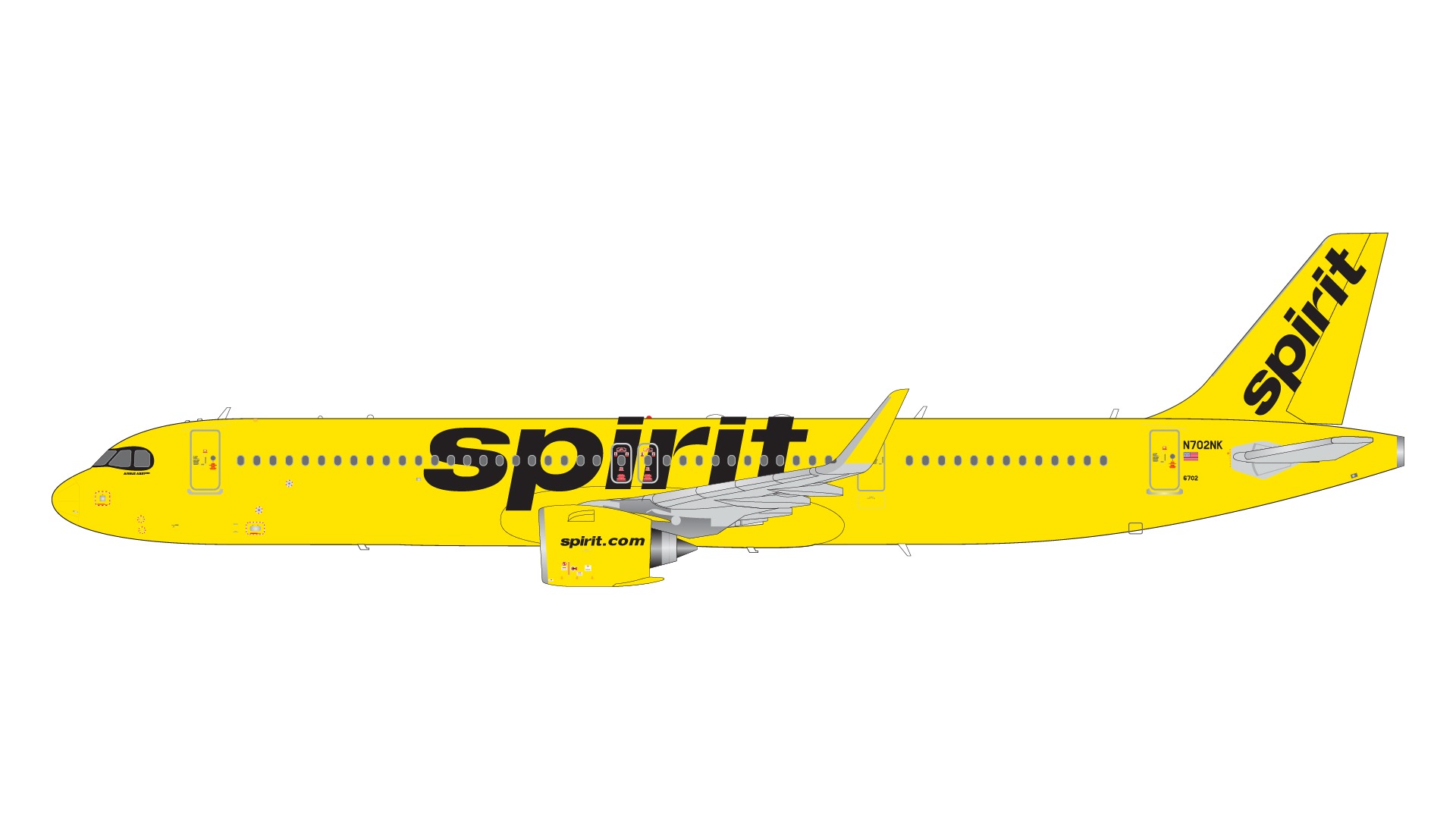 G2NKS1254 GEMINI 200 Spirit / スピリット航空/スピリッツ航空 A321neo N702NK  1:200 お取り寄せ