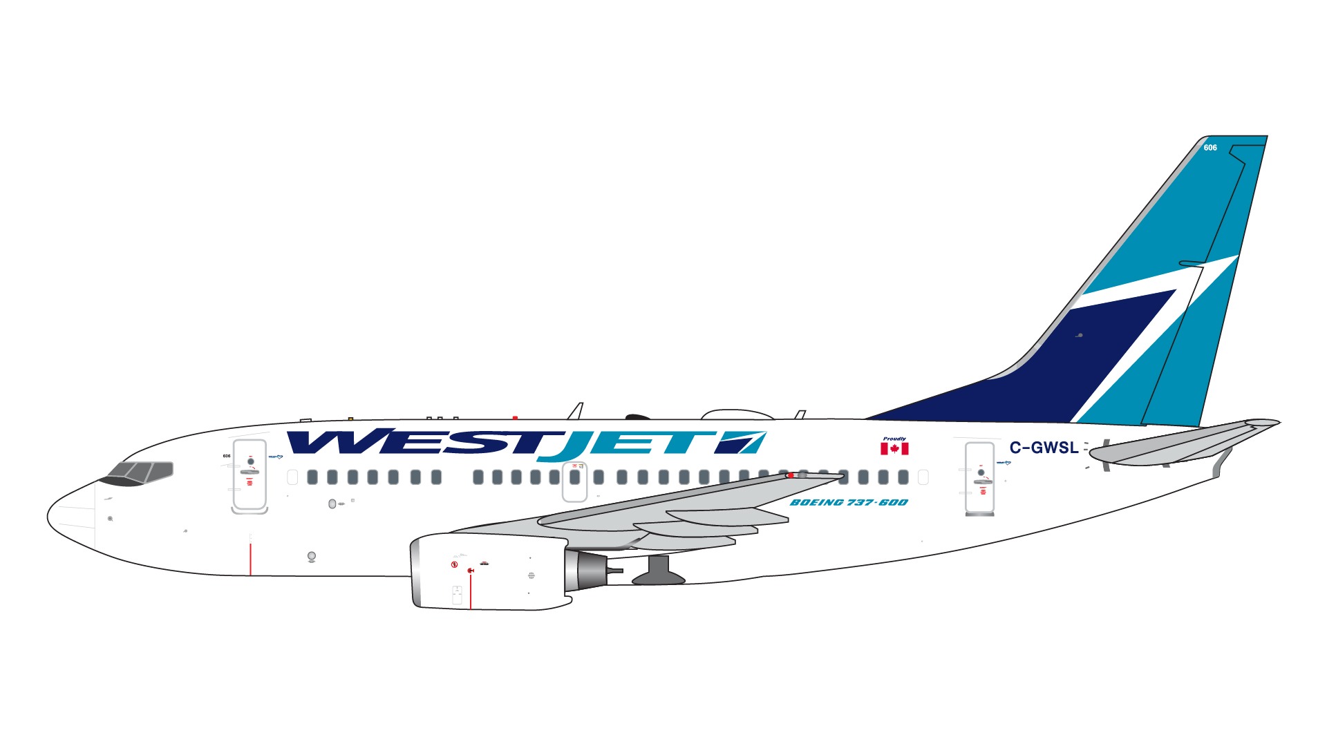 GJWJA2259 GEMINI JETS WestJet Airlines / ウエストジェット B737-600 C-GWSL 1:400