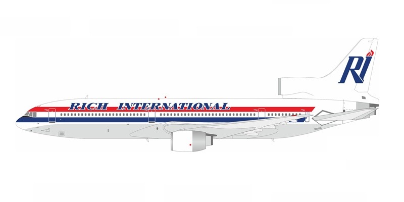1011JN0424 IN Flight200 Rich International Airways / リッチ・インターナショナル・エアウェイズ Lockheed L-1011 TriStar 1 N302MB スタンド付き 1:200 完売しました。