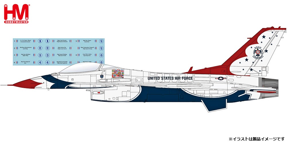 HA38039B HOBBY MASTER U.S. Air Force / アメリカ空軍 F-16C サンダーバーズ RIAT 2017 デカール付属版 1:72 お取り寄せ