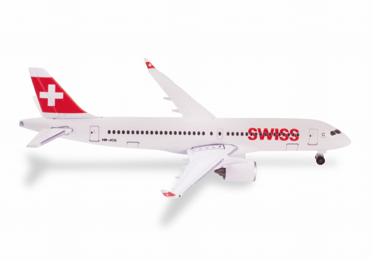 532877-001 Herpa Swiss International Air Lines / スイス国際航空 A220-300 HB-JCU Davos 1:500