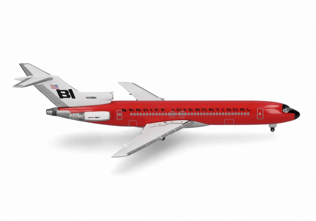 537551 Herpa Braniff International Airways / ブラニフ航空 B727-200 N401BN Solid Red 1:500