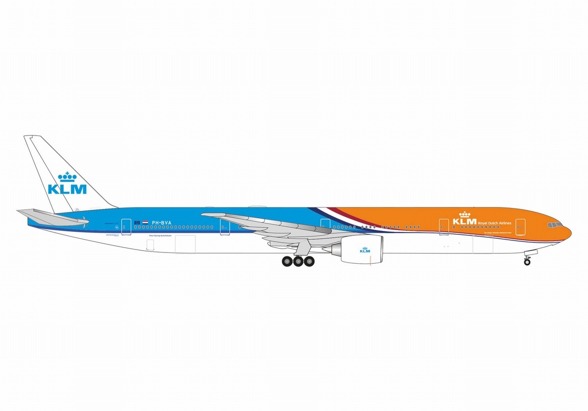 537773 Herpa KLM / KLMオランダ航空 B777-300ER PH-BVA Orange Pride 1:500 メーカー完売