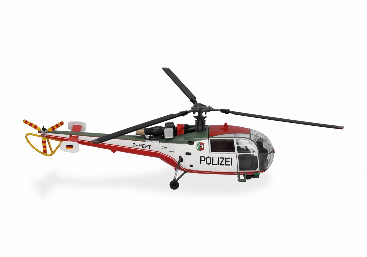 580762 Herpa Polizeifliegerstaffel  Nordrhein-Westfalen Sud Aviation / ノルトライン ヴェストファーレン州警察航空隊 SA 319 Alouette III D-HEFT 1:72 お取り寄せ