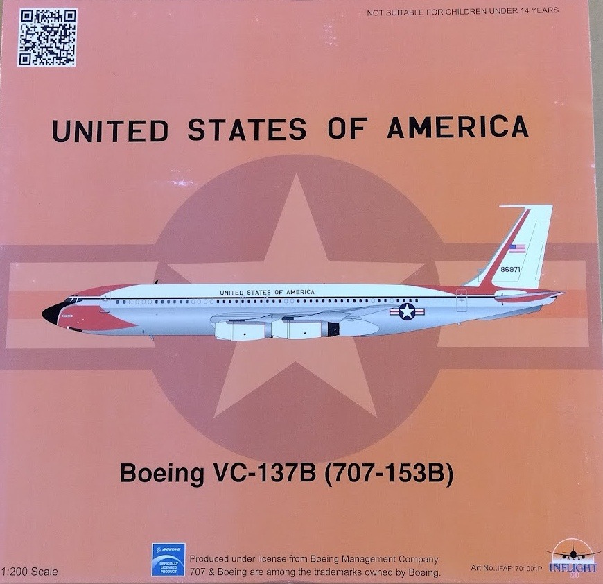 AF1701001P IN Flight200 U.S. Air Force / アメリカ空軍 VC-137B B707-153B 58-6971 スタンド付き 1:200 完売しました。