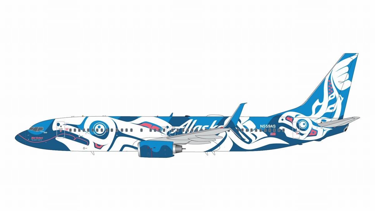 G2ASA1246 GEMINI 200 Alaska Airlines / アラスカ航空 B737-800S N559AS ”Salmon People” (upgrade stand) ※再生産 1:200 メーカー完売