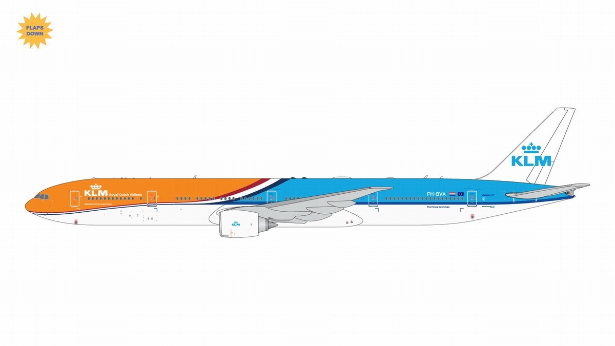 GJKLM2268F GEMINI JETS KLM / KLMオランダ航空 new Orange Pride livery, flaps down B777-300ER PH-BVA 1:400 メーカー完売