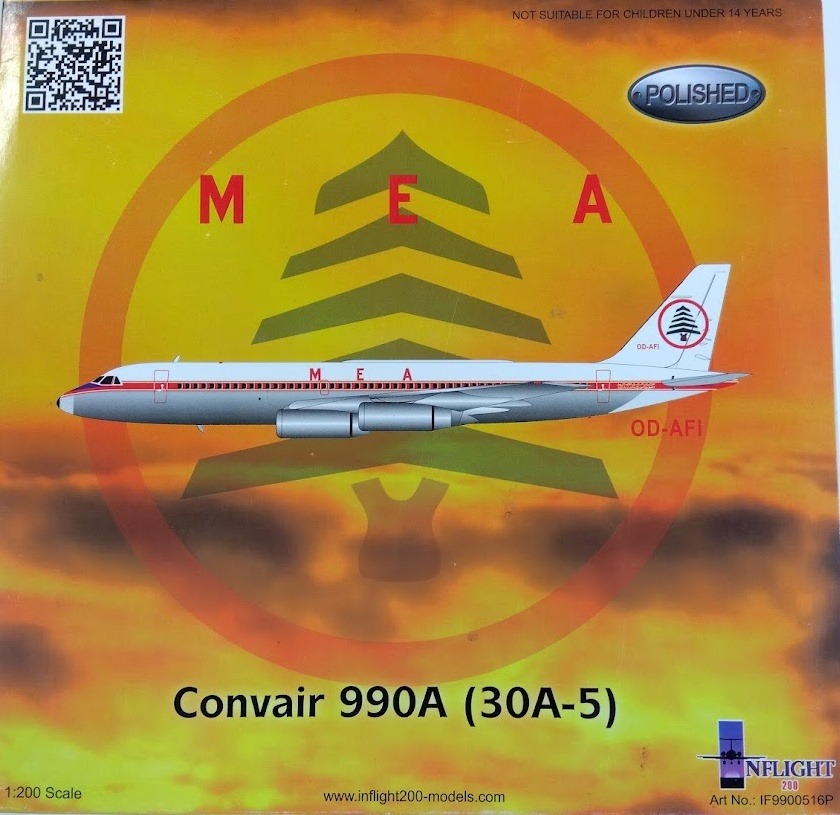 IF9900516P IN Flight200 Middle East Airlines (MEA) / ミドル・イースト航空 CV990 OD-AFI スタンド付き 1:200 完売しました。
