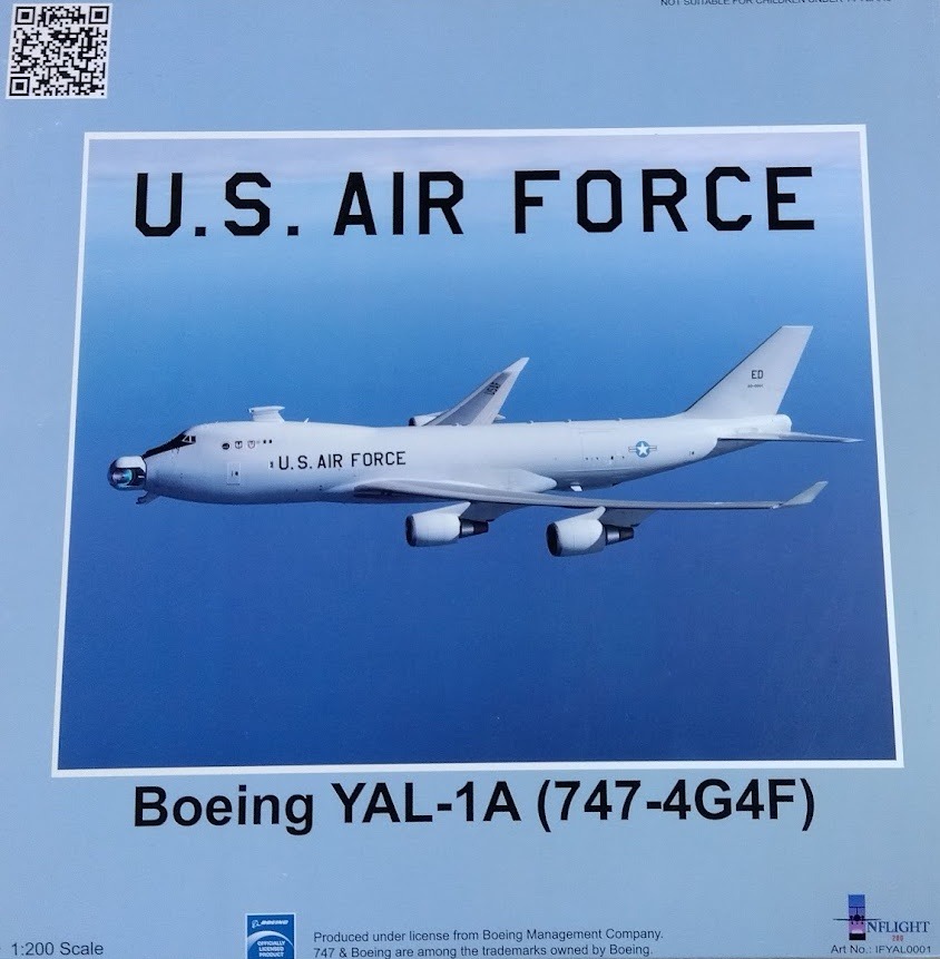 IFYAL0001 IN Flight200 U.S. Air Force / アメリカ空軍 417TH FTS YAL-1A 747-4G4F 00-0001 スタンド付き 1:200 完売しました。