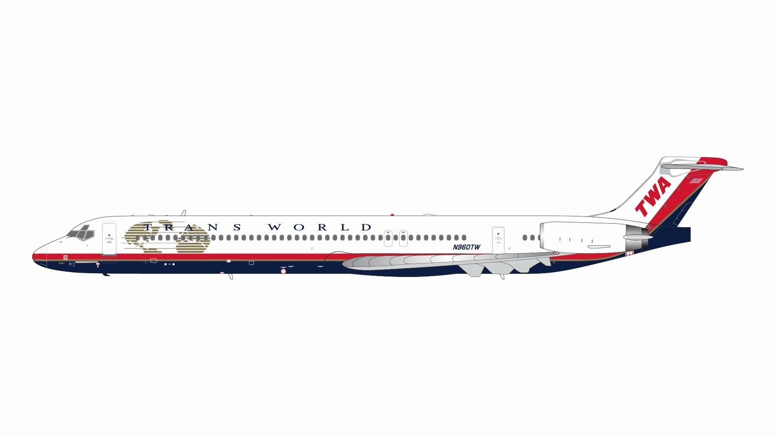 G2TWA911 GEMINI 200 TWA Trans World Airlines / トランス・ワールド航空 MD-82 N960TW final livery 1:200 お取り寄せ