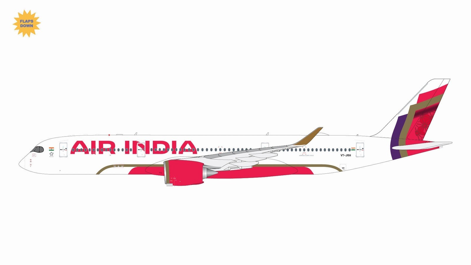 GJAIC2254F GEMINI JETS Air India / エア インディア  A350-900 flaps down VT-JRH 1:400