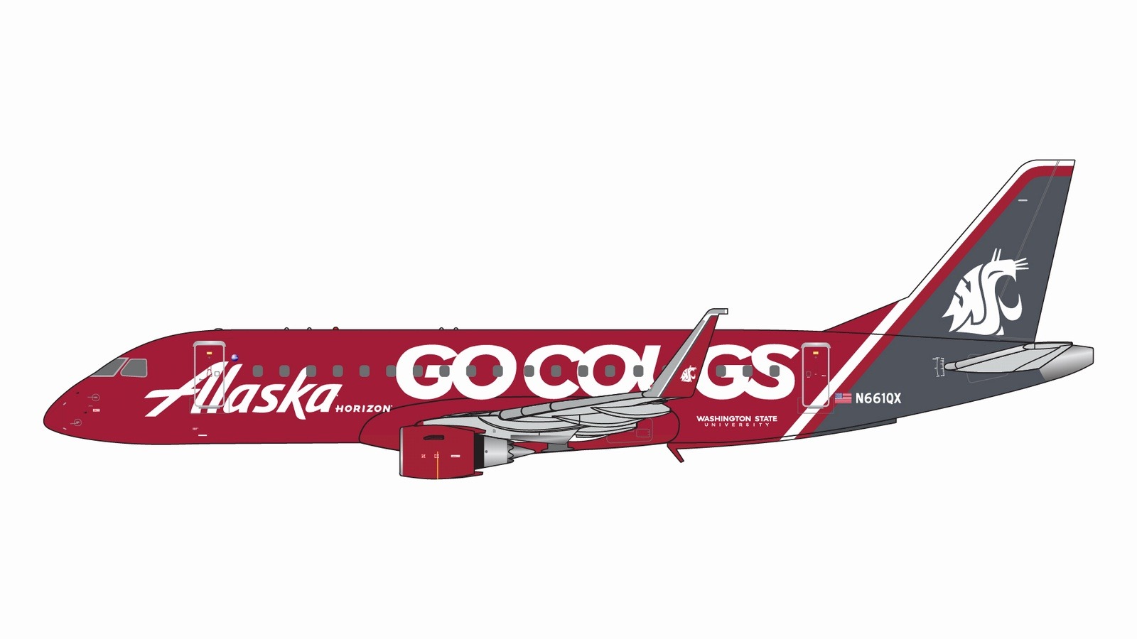 GJASA2250 GEMINI JETS Alaska Airlines / アラスカ航空 Washington State Univ. 