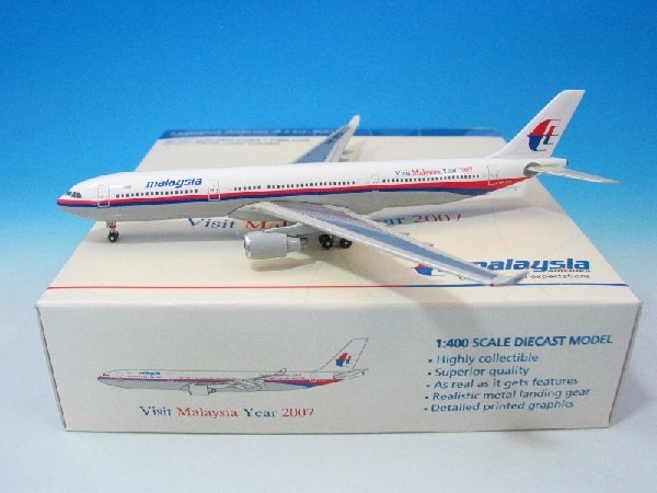 GJ70756 GEMINI JETS Malaysia Airlines / マレーシア航空 A330-300 9M-MKA Vsit Malaysia 2007 インフライトモデル 1:400 完売しました。