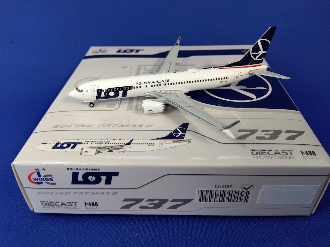 LH4199 JCWING LOT Polish Airlines / LOTポーランド航空 B737 MAX8 SP-LVF 1:400 完売しました。