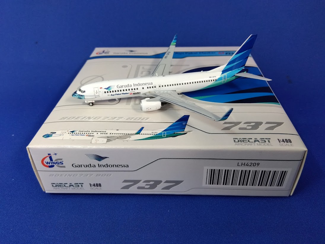 LH4209 JCWING Garuda Indonesia / ガルーダインドネシア航空/ガルーダ航空 B737-800 PK-GFQ 1:400 メーカー完売