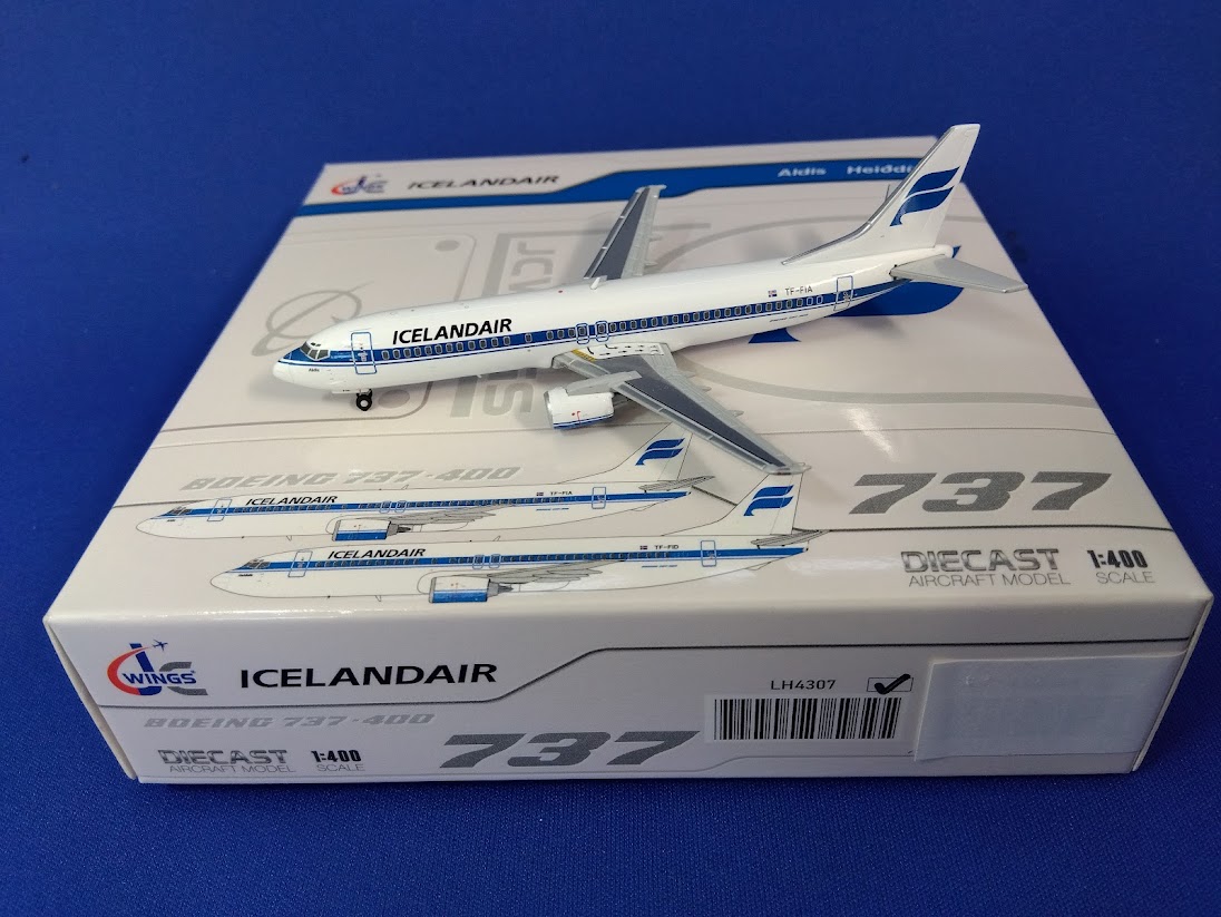 LH4307 JCWING Icelandair / アイスランド航空 B737-400 TF-FIA 1:400 メーカー完売