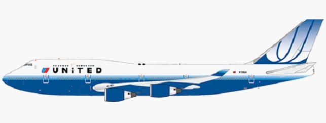 XX2267A JCWING United Airlines / ユナイテッド航空 B747-400 N128UA FlapDown 1:200  完売しました。