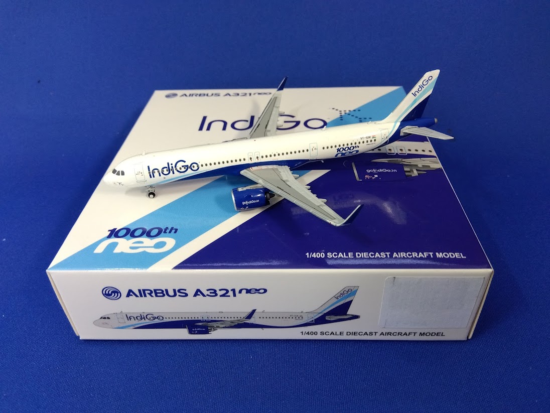 XX4480 JCWING IndiGo / インディゴ A321neo 1000th VT-IUH 1:400 完売しました。