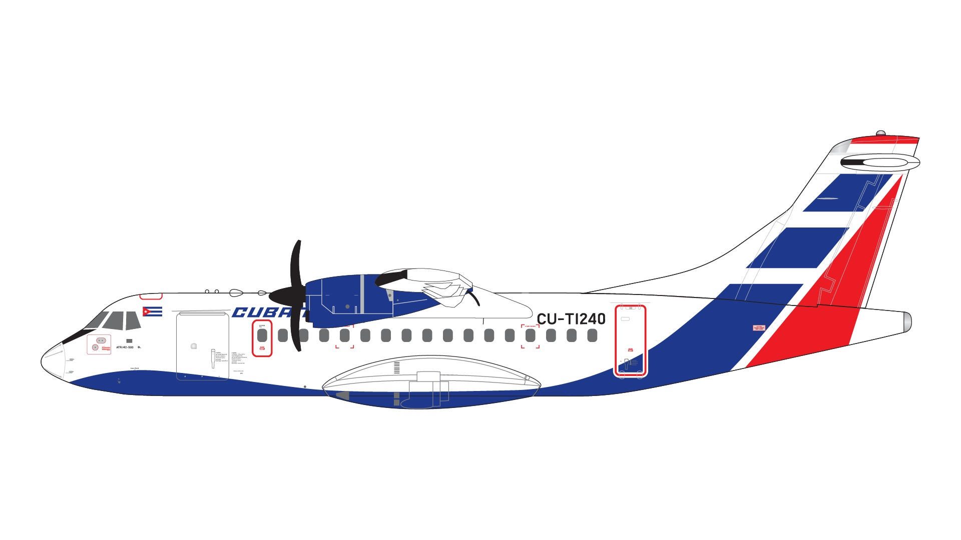 GJCUB2221 GEMINI JETS Cubana / クバーナ航空 ATR 42-500 CU-T1240 1:400