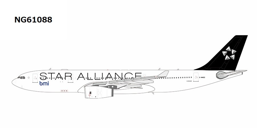 NG61088 NG MODELS BRITISH MIDLAND/BMI / ブリティッシュ・ミッドランド航空 Star Alliance A330-200 G-WWBD 1:400 お取り寄せ