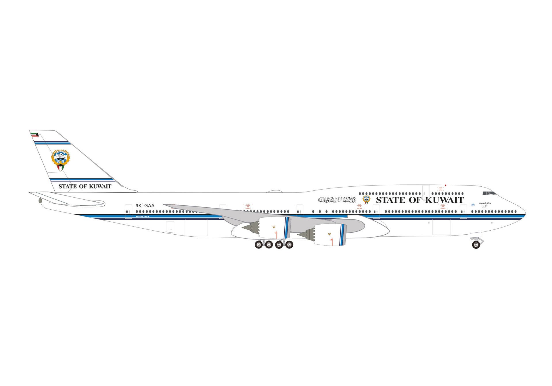 538046 Herpa Kuwait Government / クウェート政府専用機 B747-8 BBJ 9K-GAA 1:500 お取り寄せ