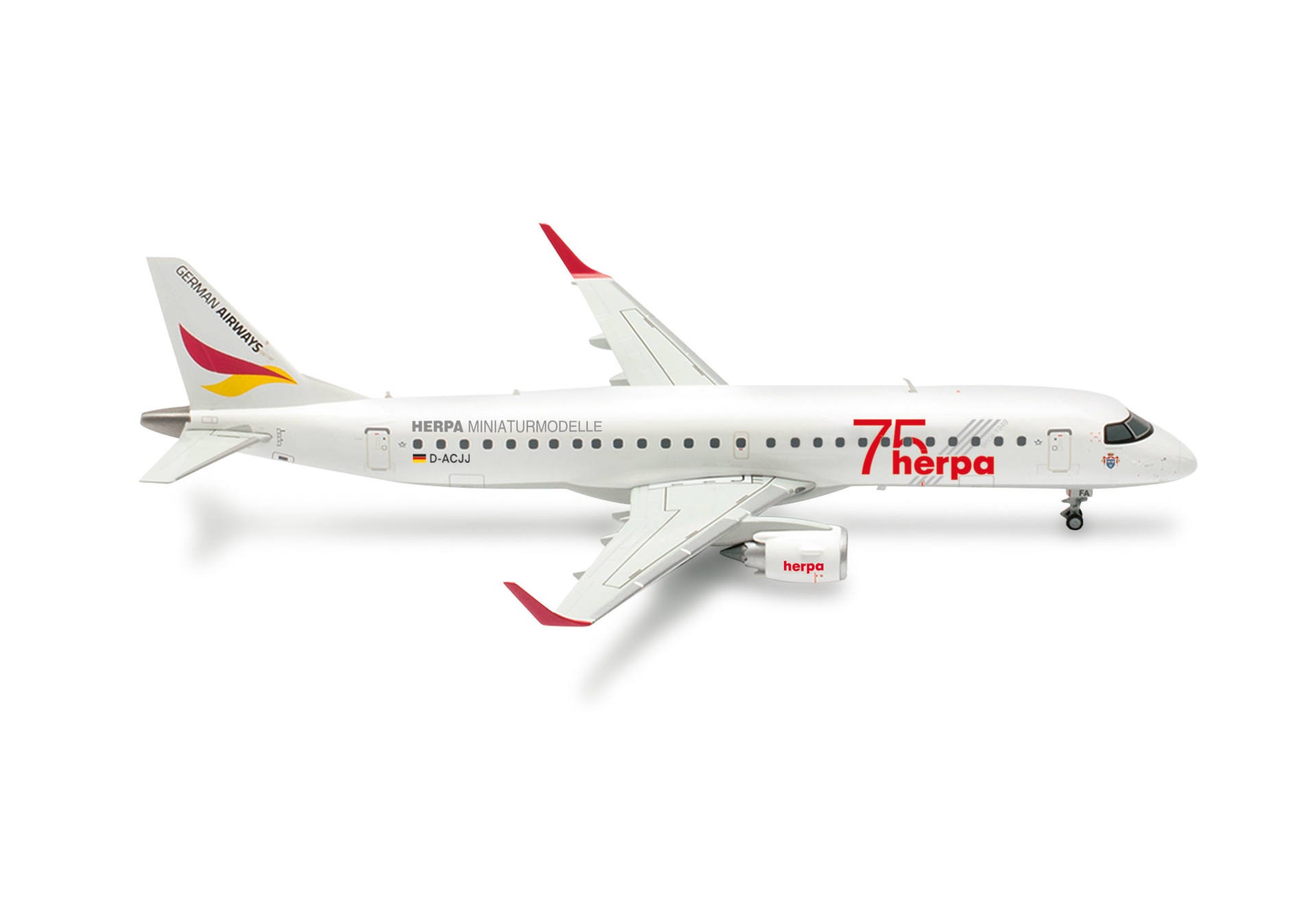 573221 Herpa German Airways / ジャーマン・エアウェイズ E190 D-ACJJ Herpa 75 Jahre 1:200