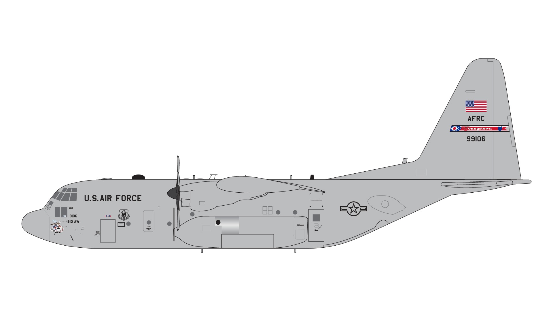 G2AFO1296 GEMINI 200 U.S. Air Force / アメリカ空軍 C-130H 89 9106 Youngstown ARS, Ohio 1:200 完売しました