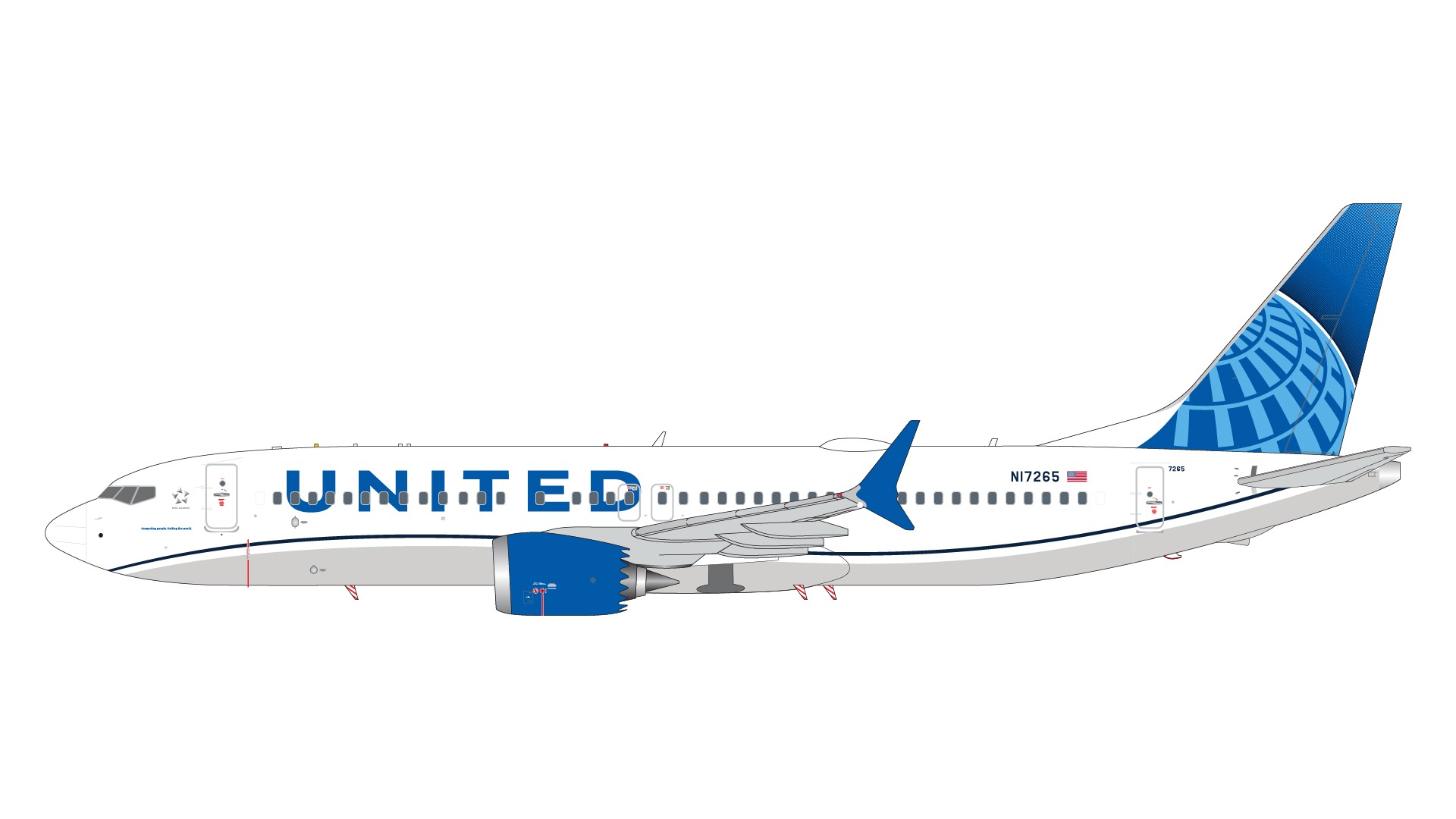 G2UAL1255 GEMINI 200 United Airlines / ユナイテッド航空 B737 MAX8 N17265 1:200 完売しました。