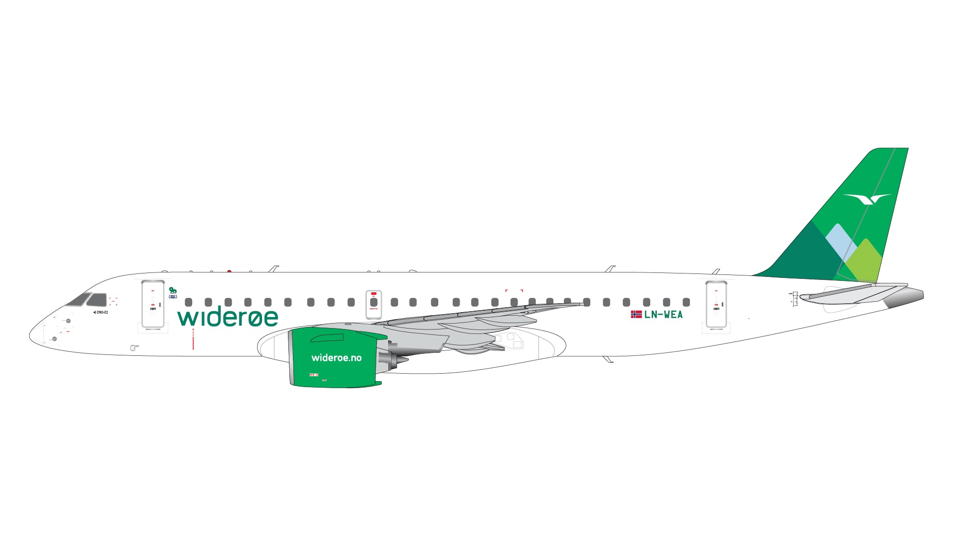 G2WIF1232 GEMINI 200 Wideroe/Widerøe / ヴィデロー航空 E190-E2 LN-WEA  1:200 お取り寄せ