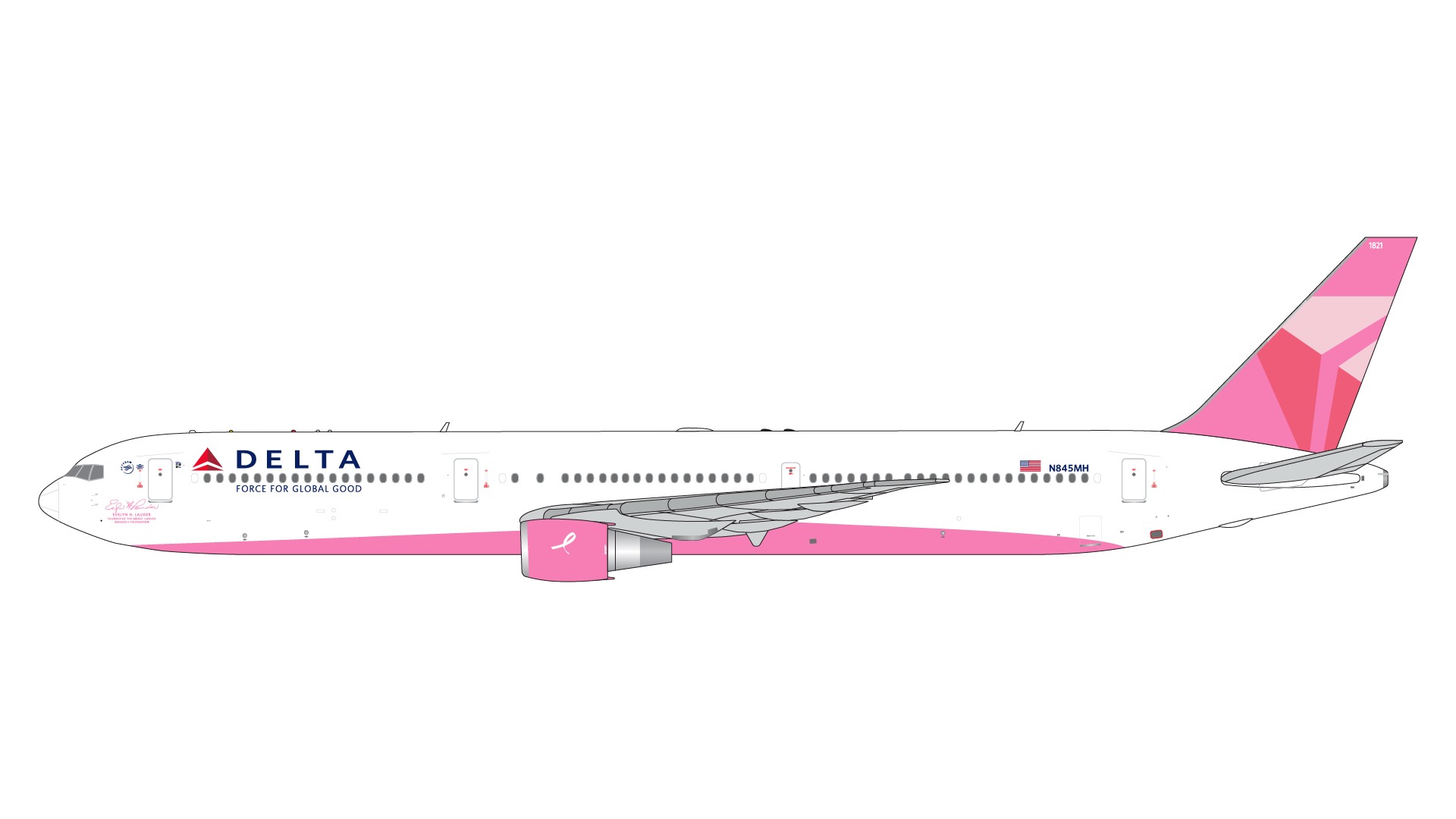 GJDAL2157 GEMINI JETS Delta Air Lines / デルタ航空 "Evelyn H. Lauder" breast cancer B767-400ER N845MH 1:400 お取り寄せ