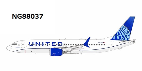 NG88037 NG MODELS United Airlines / ユナイテッド航空 Blue Evolution c/s B737 MAX8 N37318 1:400 お取り寄せ