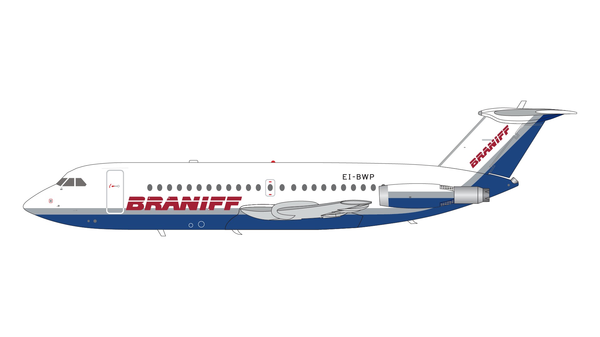 G2BNF1312 GEMINI 200 Braniff International Airways / ブラニフ航空 BAC1-11-200 EI-BWP 1980s "Reebok" livery 1:200