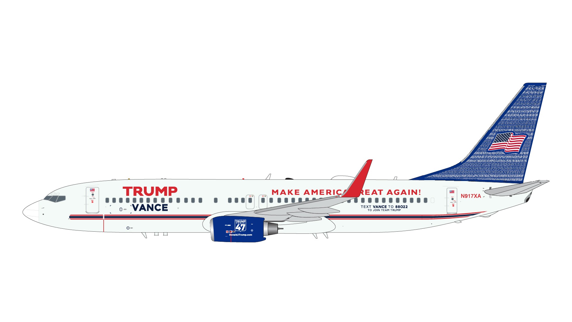 G2TRU1372 GEMINI 200 Trump-Vance Campaign / トランプ・ヴァンス陣営 B737-800W N917XA 1:200 完売しました。