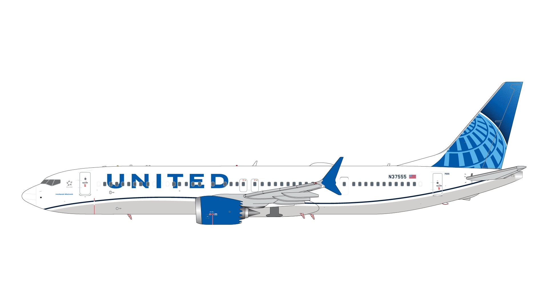 G2UAL1256 GEMINI 200 United Airlines / ユナイテッド航空 B737 MAX9 N37555 1:200 完売しました。