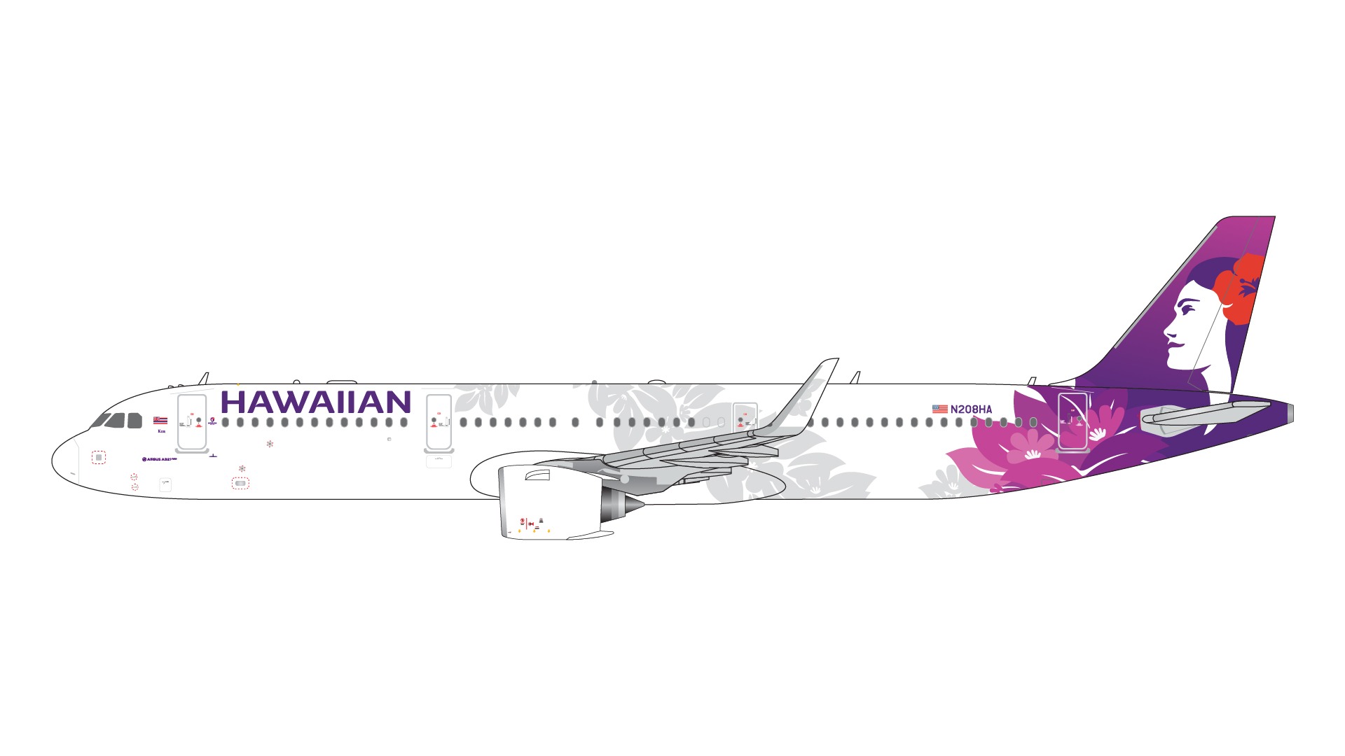 GJHAL2302 GEMINI JETS Hawaiian Airlines / ハワイアン航空 A321neo N208HA 1:400 完売しました。