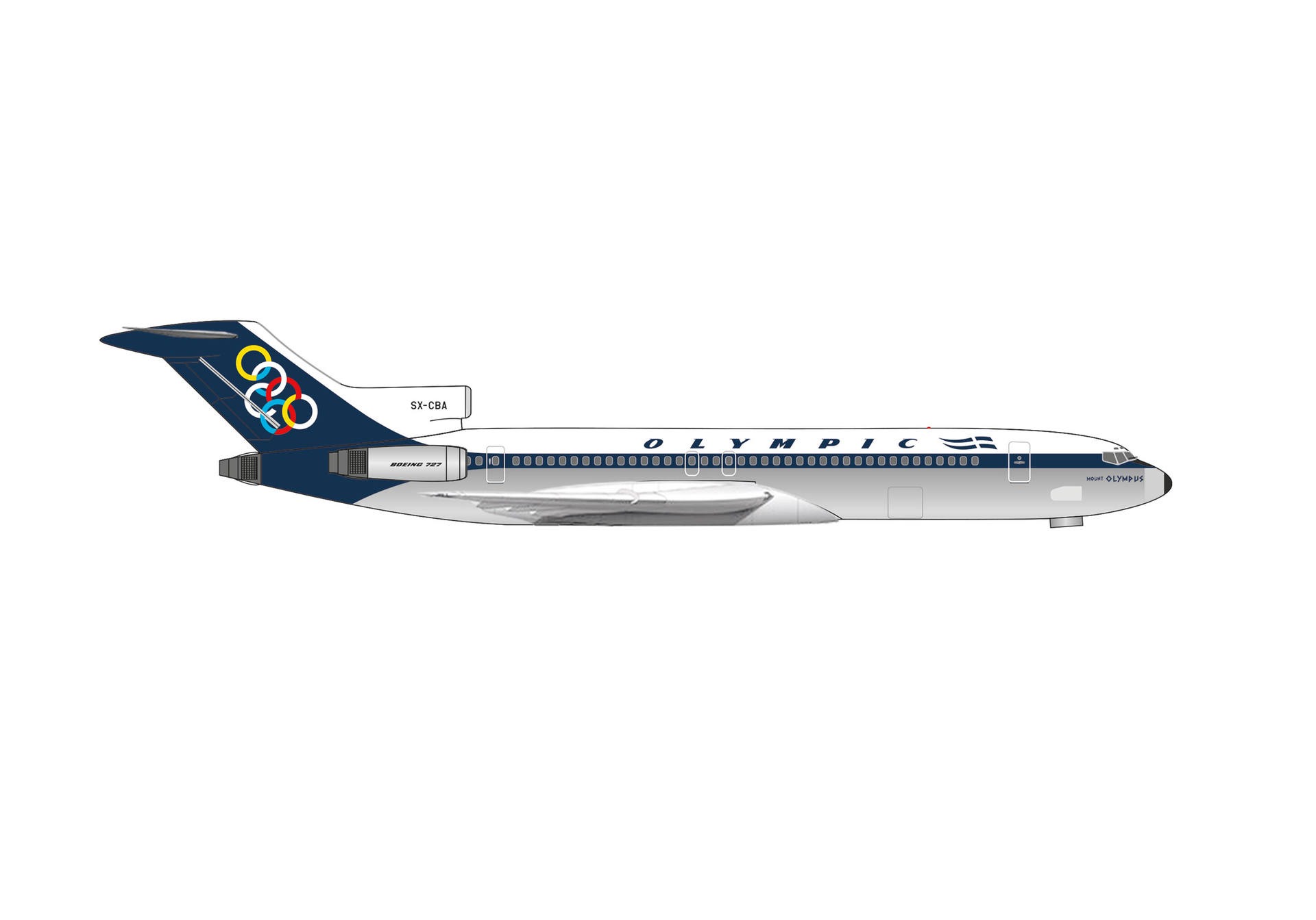 538060 Herpa Olympic Air / オリンピック航空 B727-200 SX-CBA Mount Olympus 1:500 メーカー完売