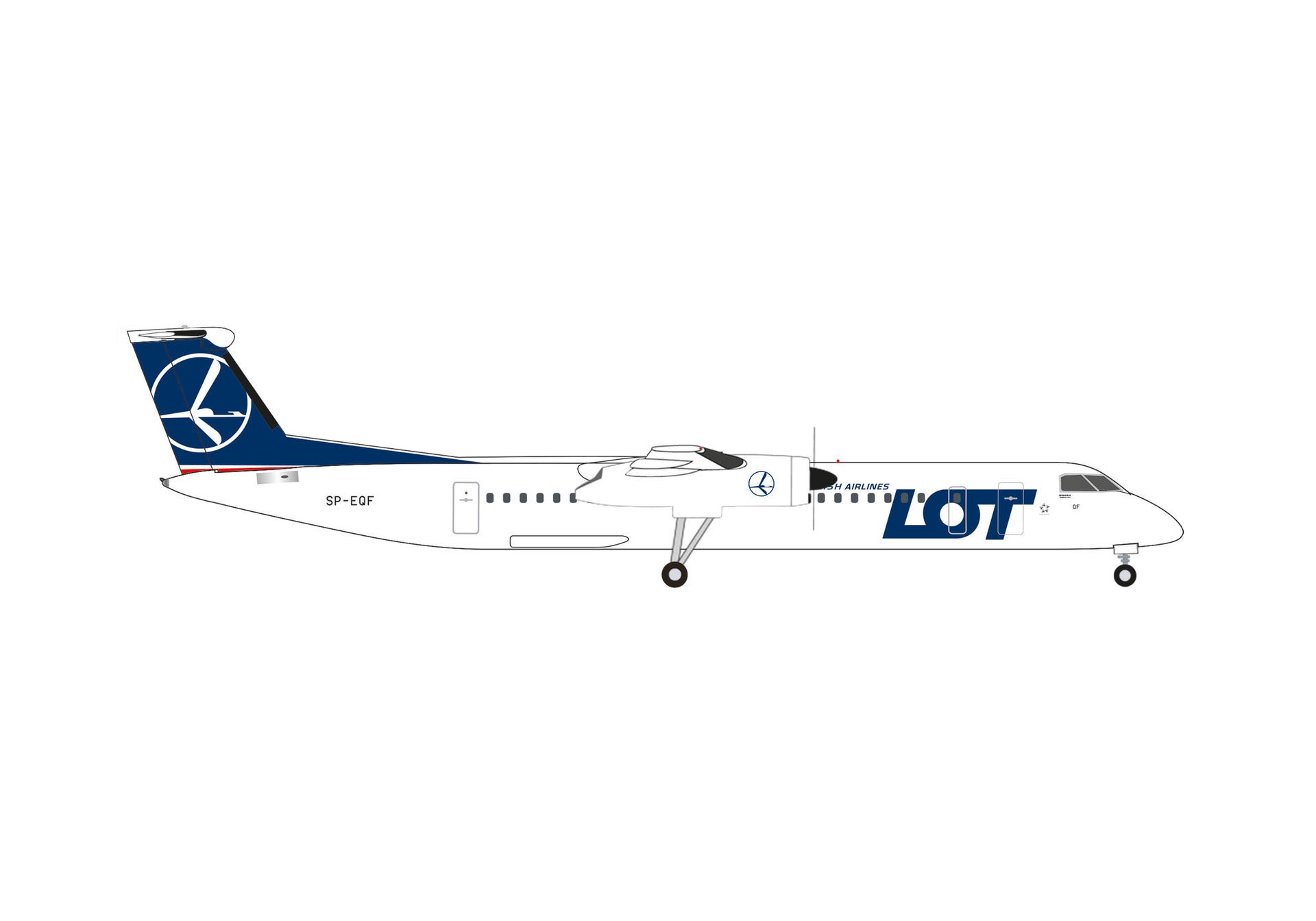 538077 Herpa LOT Polish Airlines / LOTポーランド航空 Dash 8 Q400 SP-EQF 1:500