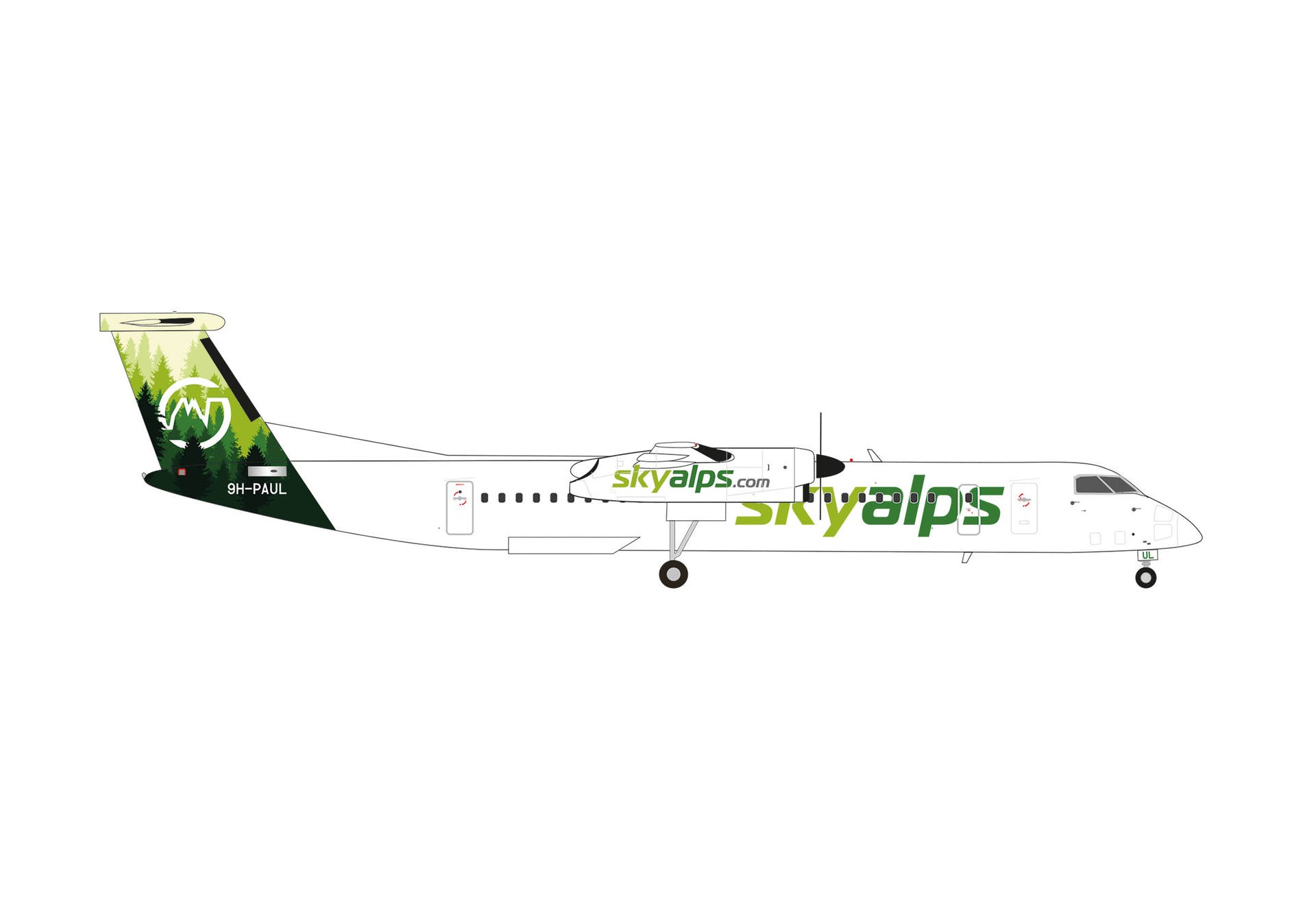 573115 Herpa SkyAlps / スカイアルプス Dash 8 Q400 9H-PAUL 1:200 完売しました