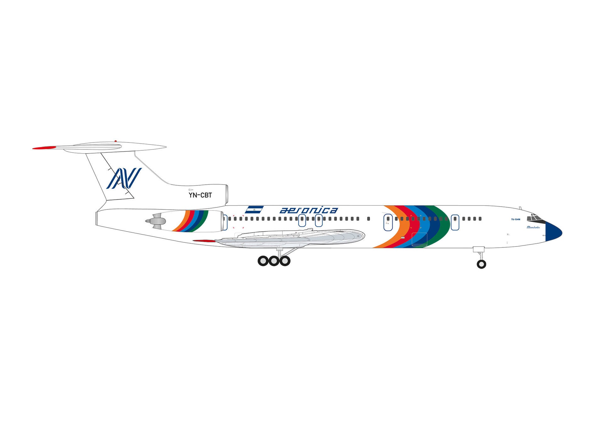 573207 Herpa Aeronica / アエロニカ TU-154M YN-CBT Momotombo 1:200