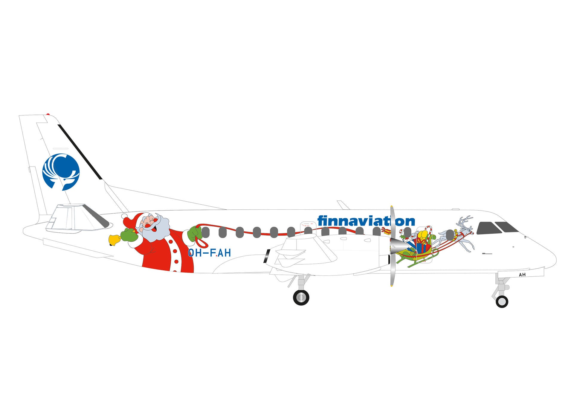 573245 Herpa FINNAIR / フィンエア Saab 340 OH-FAH Santa 1:200