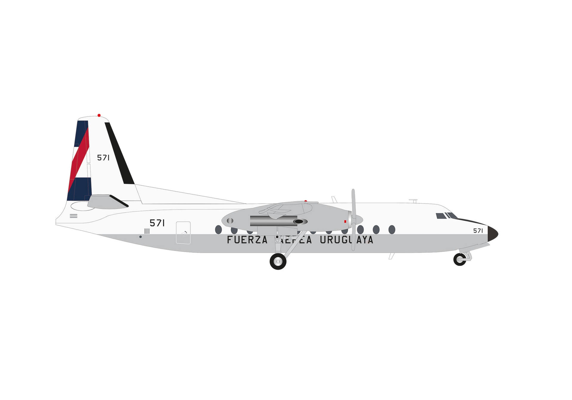 573368 Herpa Uruguayan Air Force / ウルグアイ空軍 FH-227D 571 1:200 メーカー完売