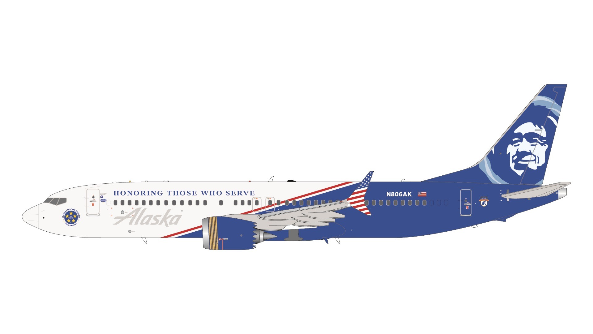 G2ASA1294 GEMINI 200 Alaska Airlines / アラスカ航空 B737 MAX8 N806AK 