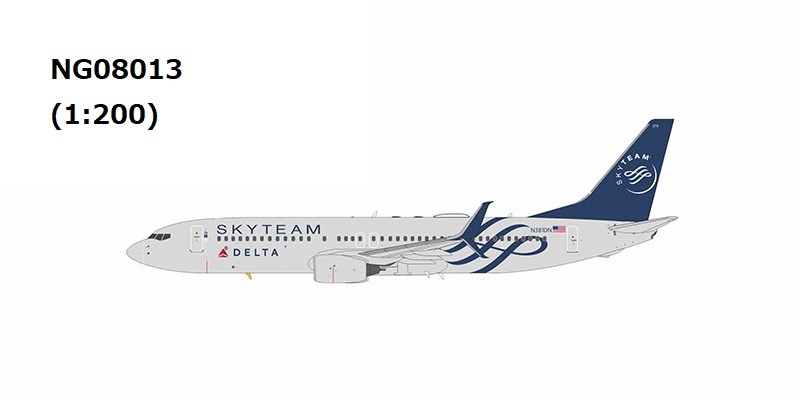 NG08013 NG MODELS Delta Air Lines / デルタ航空 Skyteam c/s; Delta's first B737-800 aircraft to receive split scimitar winglets B737-800/w N381DN 1:200 お取り寄せ