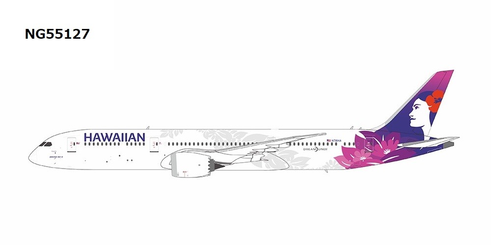 NG55128 NG MODELS Hawaiian Airlines / ハワイアン航空 first 787-9 Dreamliner received by HA; named "Kapuahi" B787-9 N781HA 1:400 お取り寄せ
