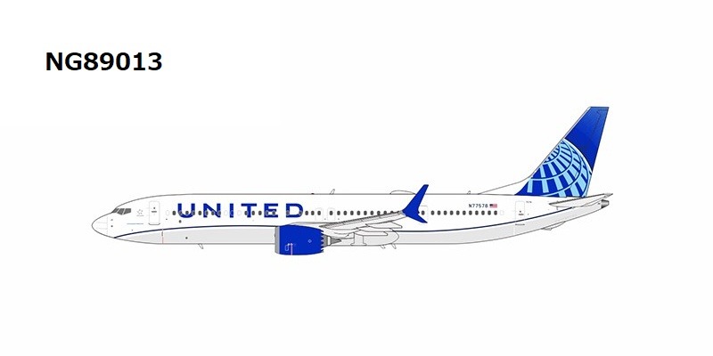 NG89013 NG MODELS United Airlines / ユナイテッド航空 Blue Evolution livery B737 MAX9 N77578 1:400 お取り寄せ